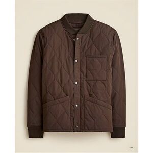 NWT J. Crew Quilted Flight Jacket PrimaLoft Brown Dark Petrol